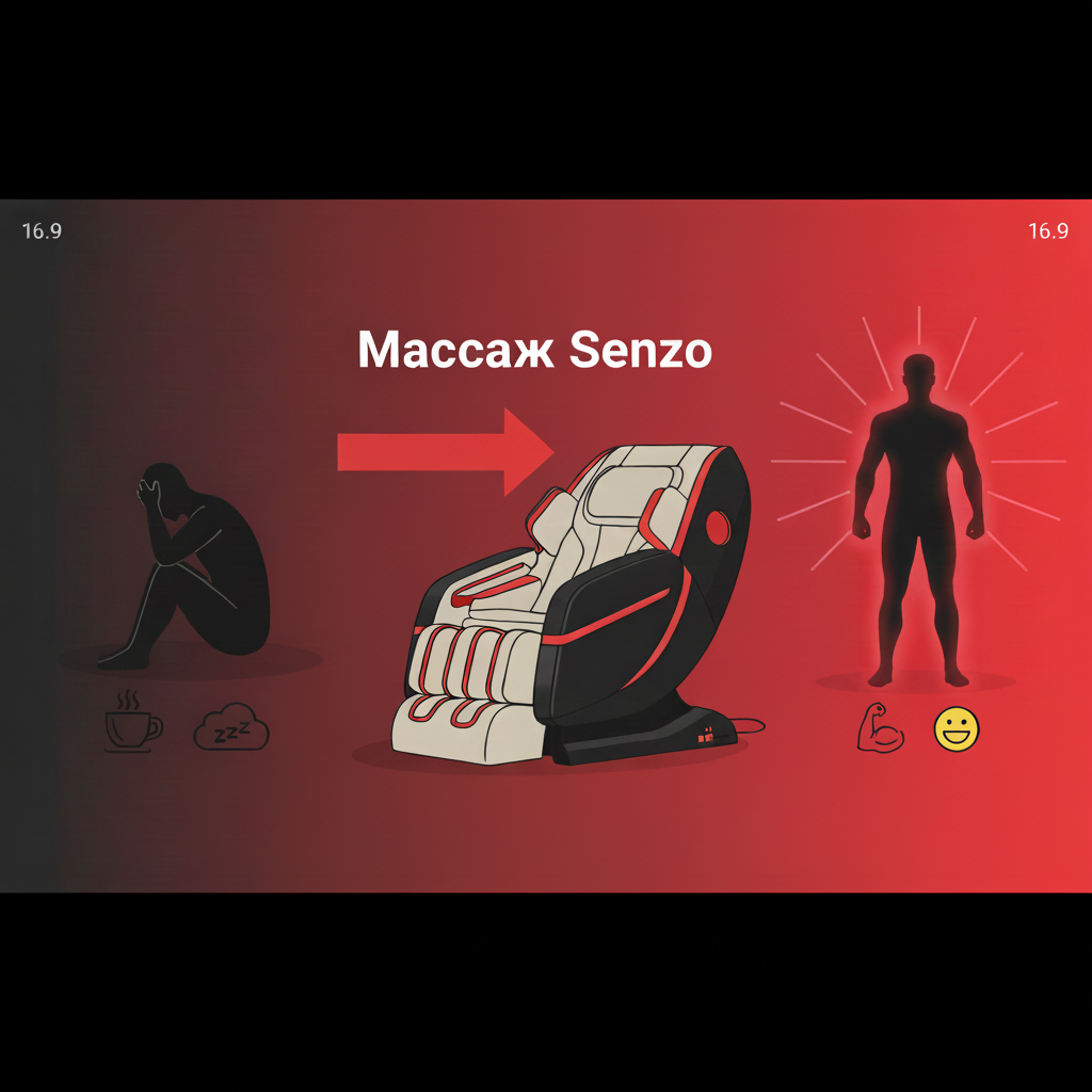 от усталости слева к восстановлению справа — именно то, что даёт массаж Senzo.