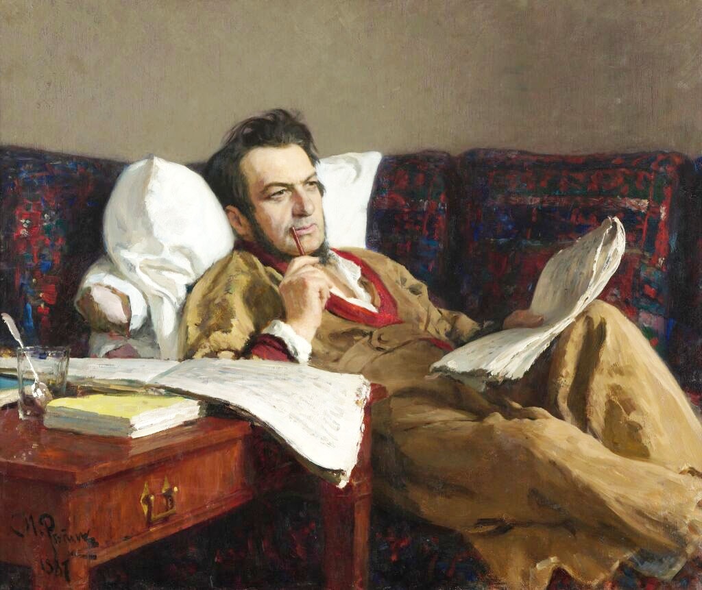 М.И. Глинка в период сочинения оперы «Руслан и Людмила». Худ. И.Е. Репин. 1887 г. Государственная Третьяковская галерея.