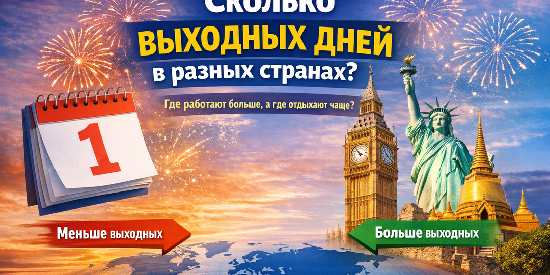Сколько выходных дней в разных странах мира: где работают больше, а где отдыхают чаще
