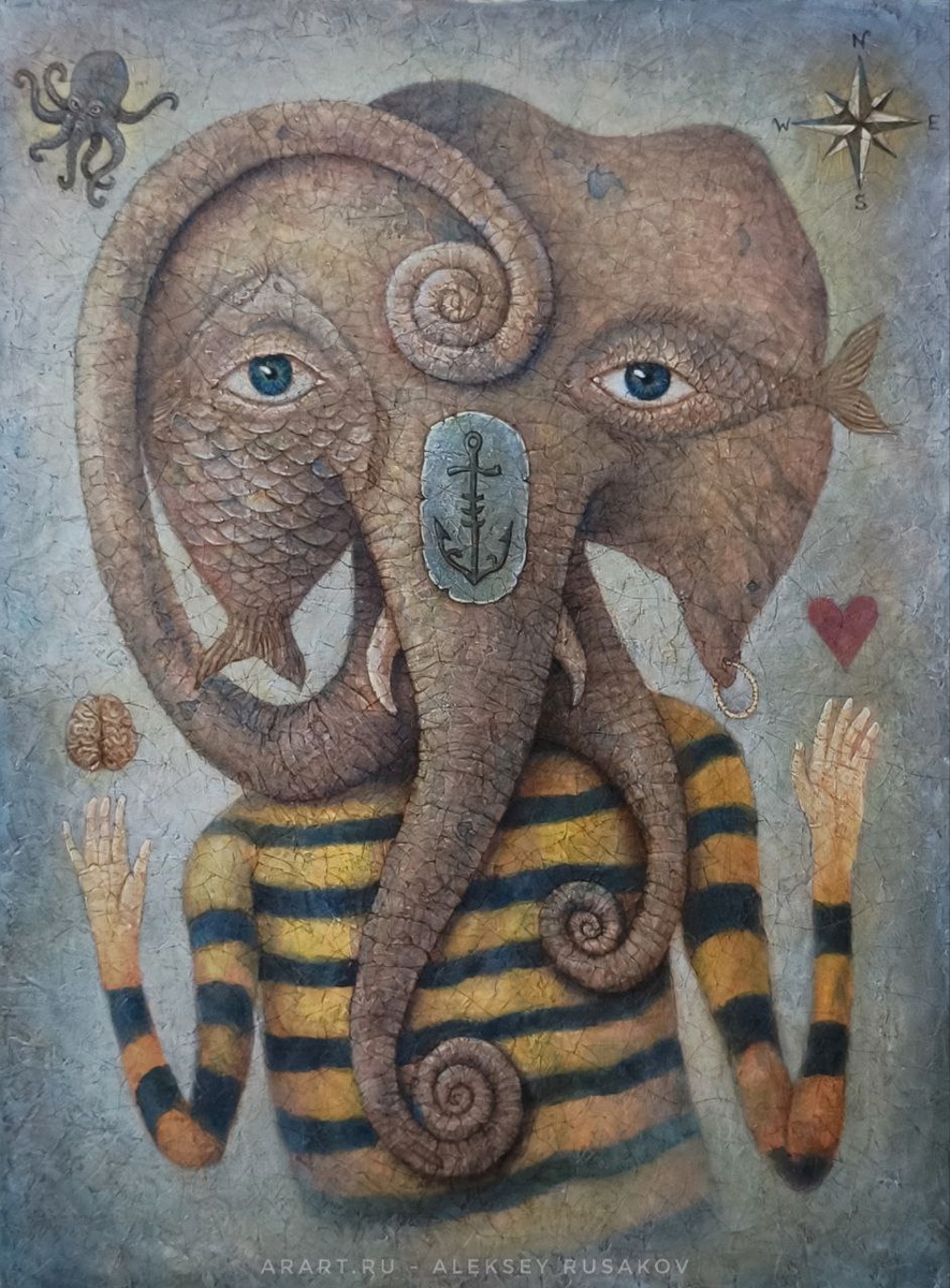 Морской Слон 80 х 60 см. холст, масло