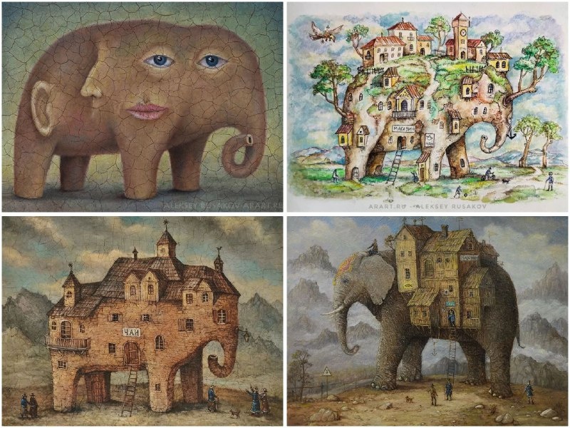 Еще несколько слонов художника Алексея Русакова