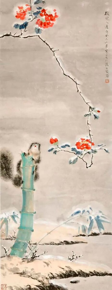 Цзян Ханьтин (江寒汀, 1903–1963). «Забавы грызуна» (鼠趣)