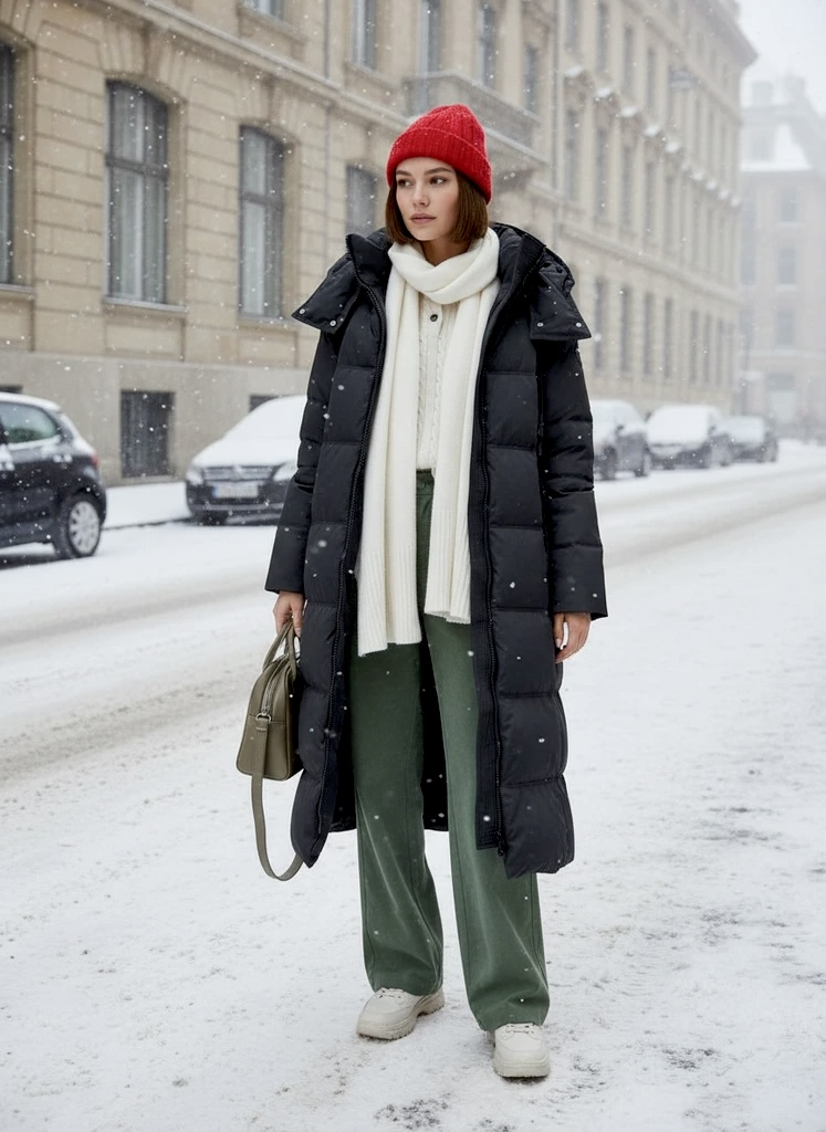 Пуховик зимний длинный с капюшоном Lakomes Lakomes