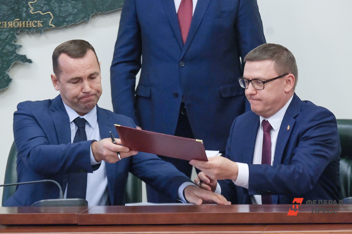 Губернатор Курганской области Вадим Шумков и глава Челябинской области Алексей Текслер.  Фото: Фото: ФедералПресс / Полина Зиновьева