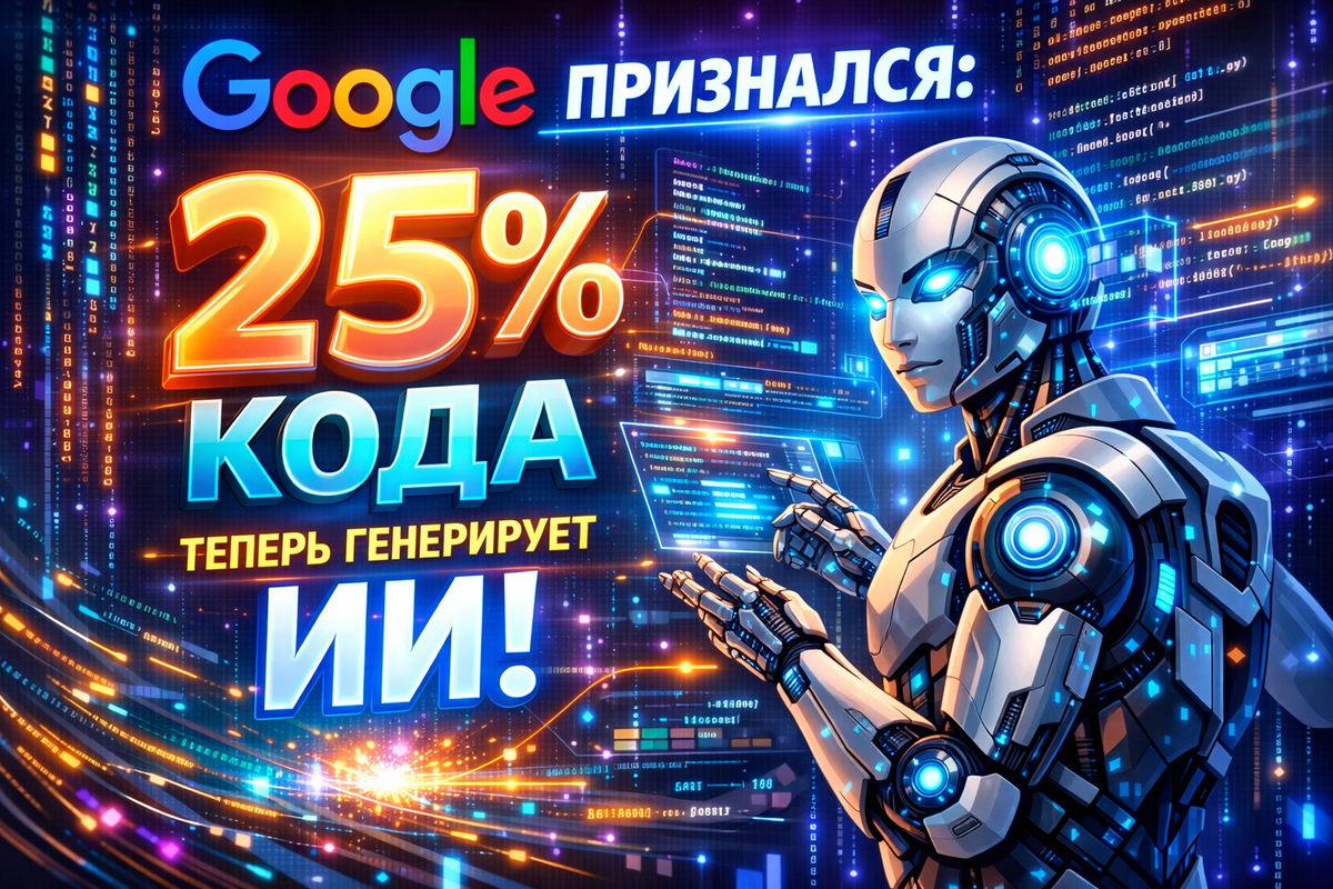 Google признался: четверть их кода теперь генерирует ИИ