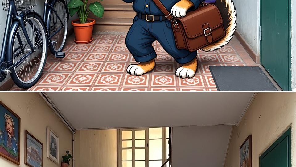 Тест на внимание. Почтальон с хвостом. 10 отличий.