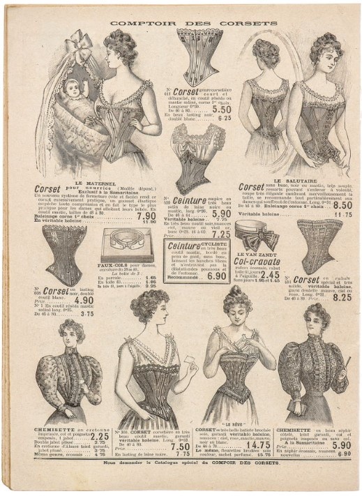 Корсеты различных моделей в каталогах начала XX века.