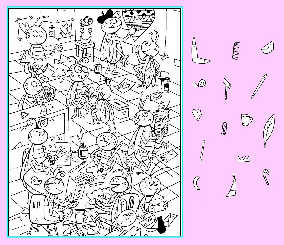 Тест на внимательность: найди бумеранг, иголку, расческу и другие предметы. Картинка подготовлена автором