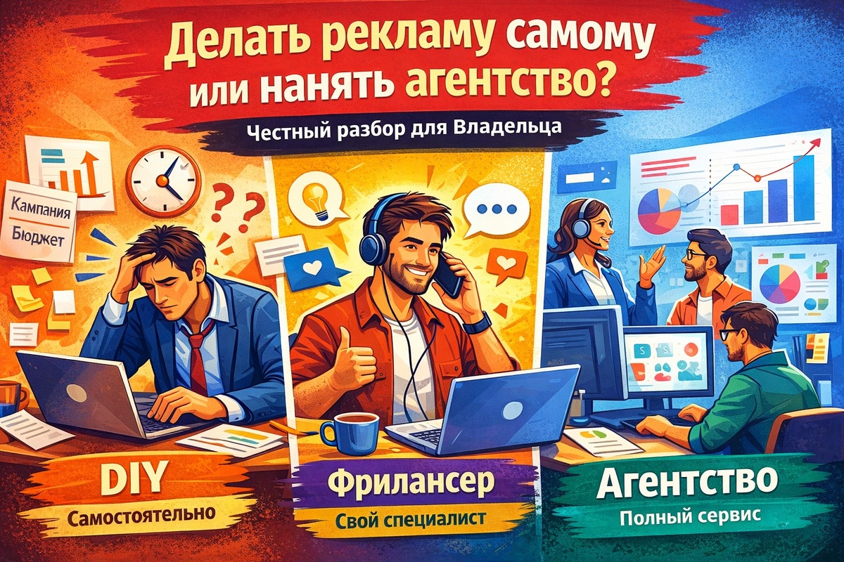 Делать рекламу самому или нанять агентство: честный разбор для владельца 