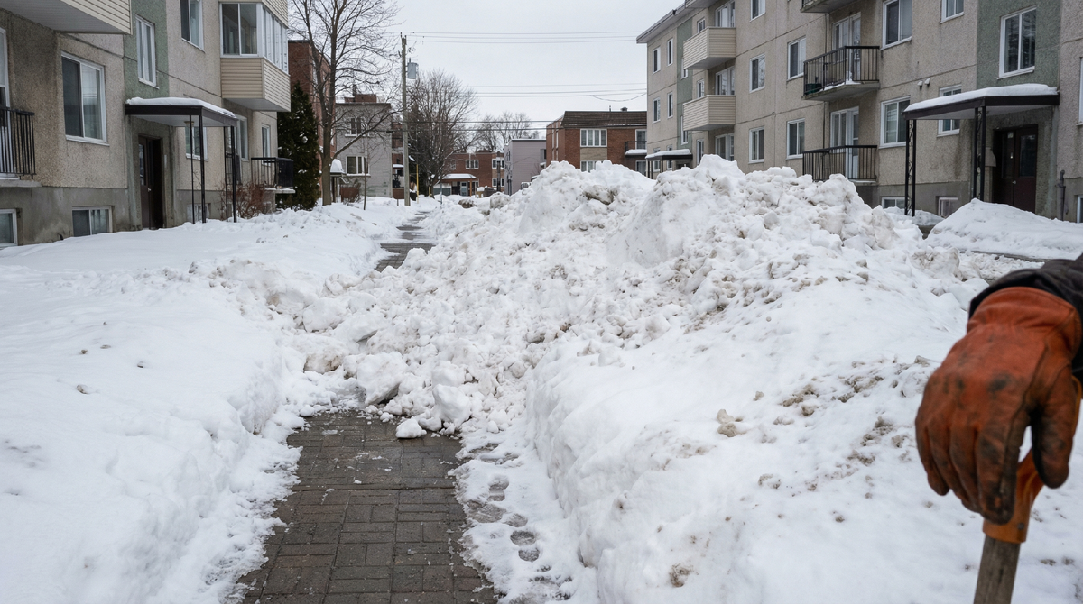 Выброс снега на дорогу или тротуар