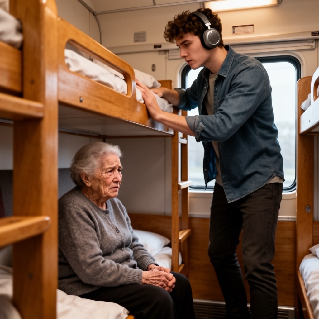 Парень не захотел уступать место бабушке в вагоне