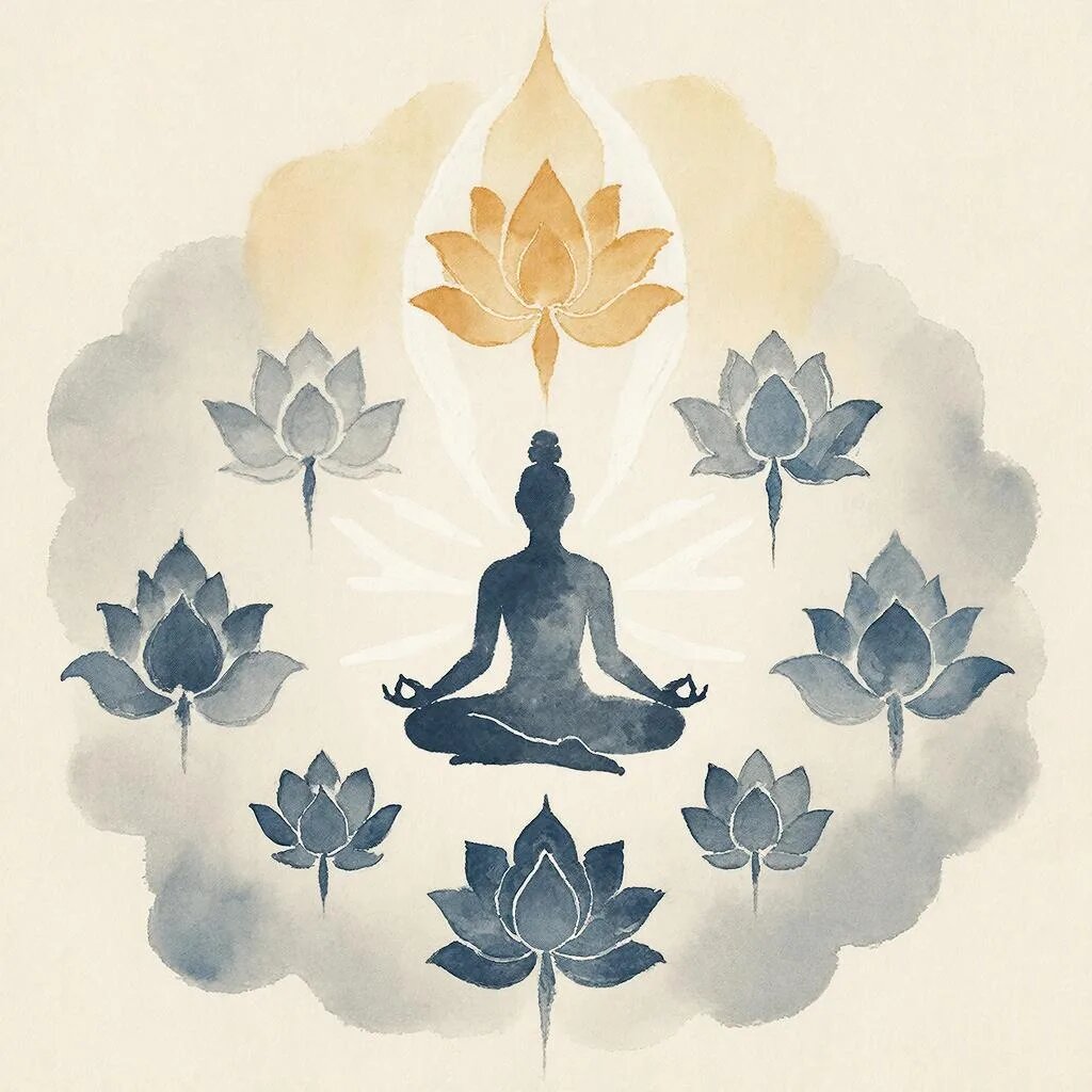 Чакры. Иллюстрация сгенерирована нейросетью