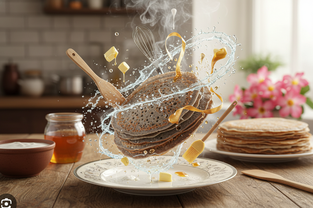 Вкусные ржаные блины