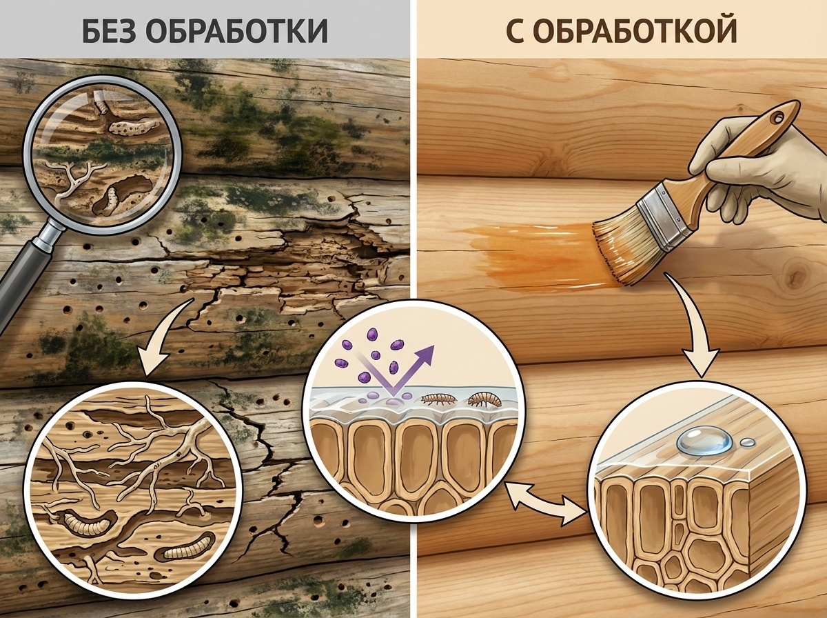 Как сохранить деревянный дом