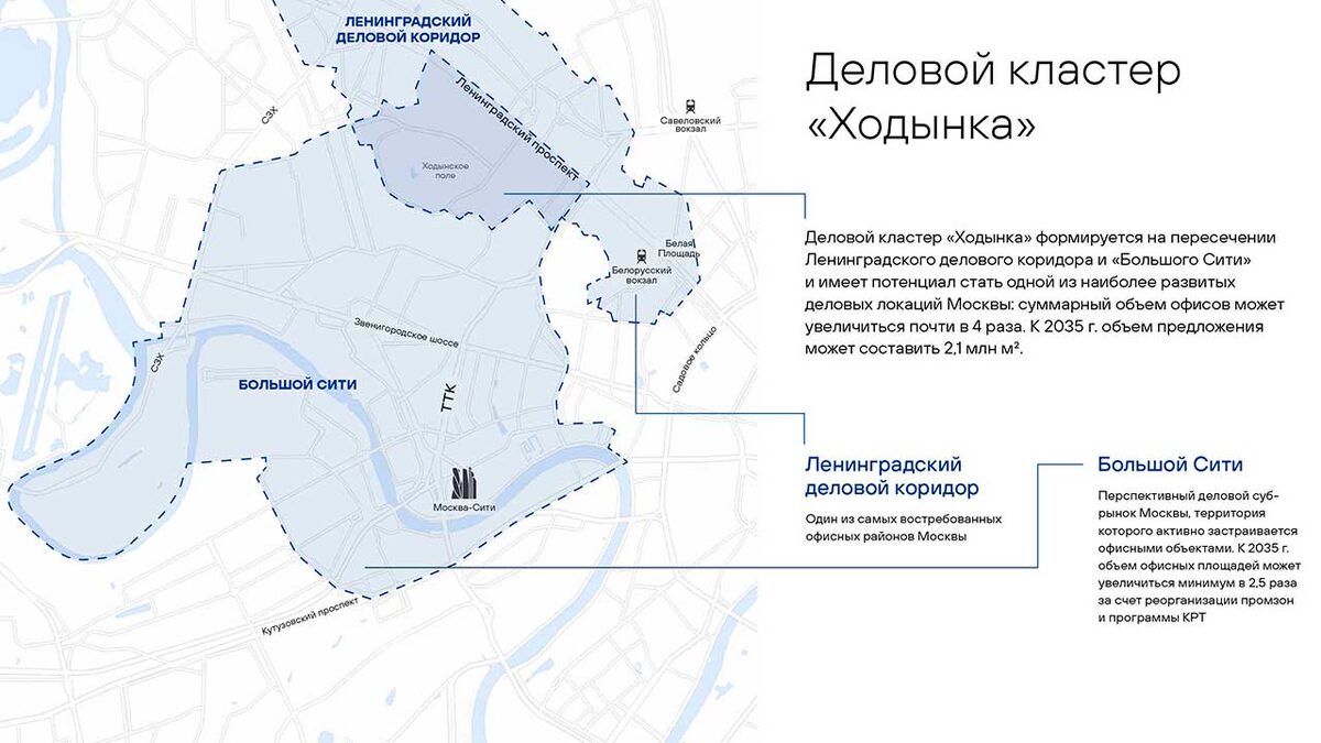Бизнес центр Ходынка 4 находится на пересечении Ленинградского делового коридора и Большого Сити