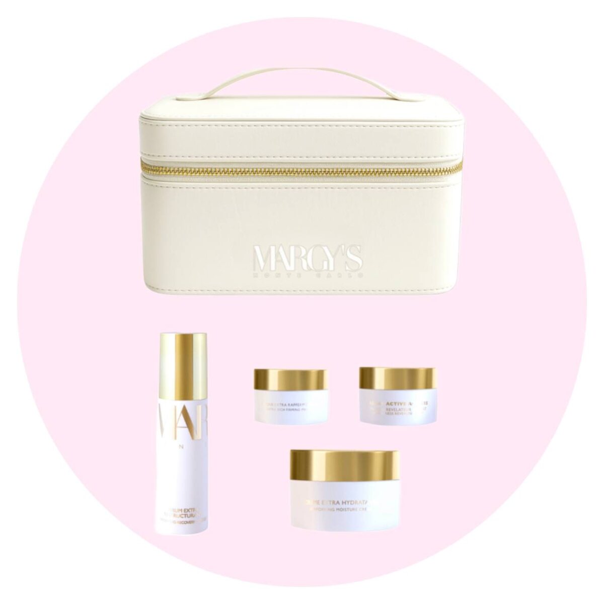     Лимитированный набор Pour La Vie Margy’s Monte Carlo. В наборе — сыворотка, увлажняющий крем, укрепляющая маска и маска «Сияние»