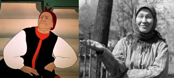 На изображении: "Сказка о рыбаке и рыбке", 1950 год. Старуха - Анастасия Зуева.