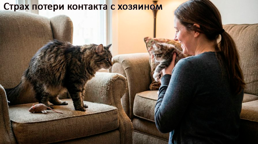 шипит кот причина - страх потери хозяина