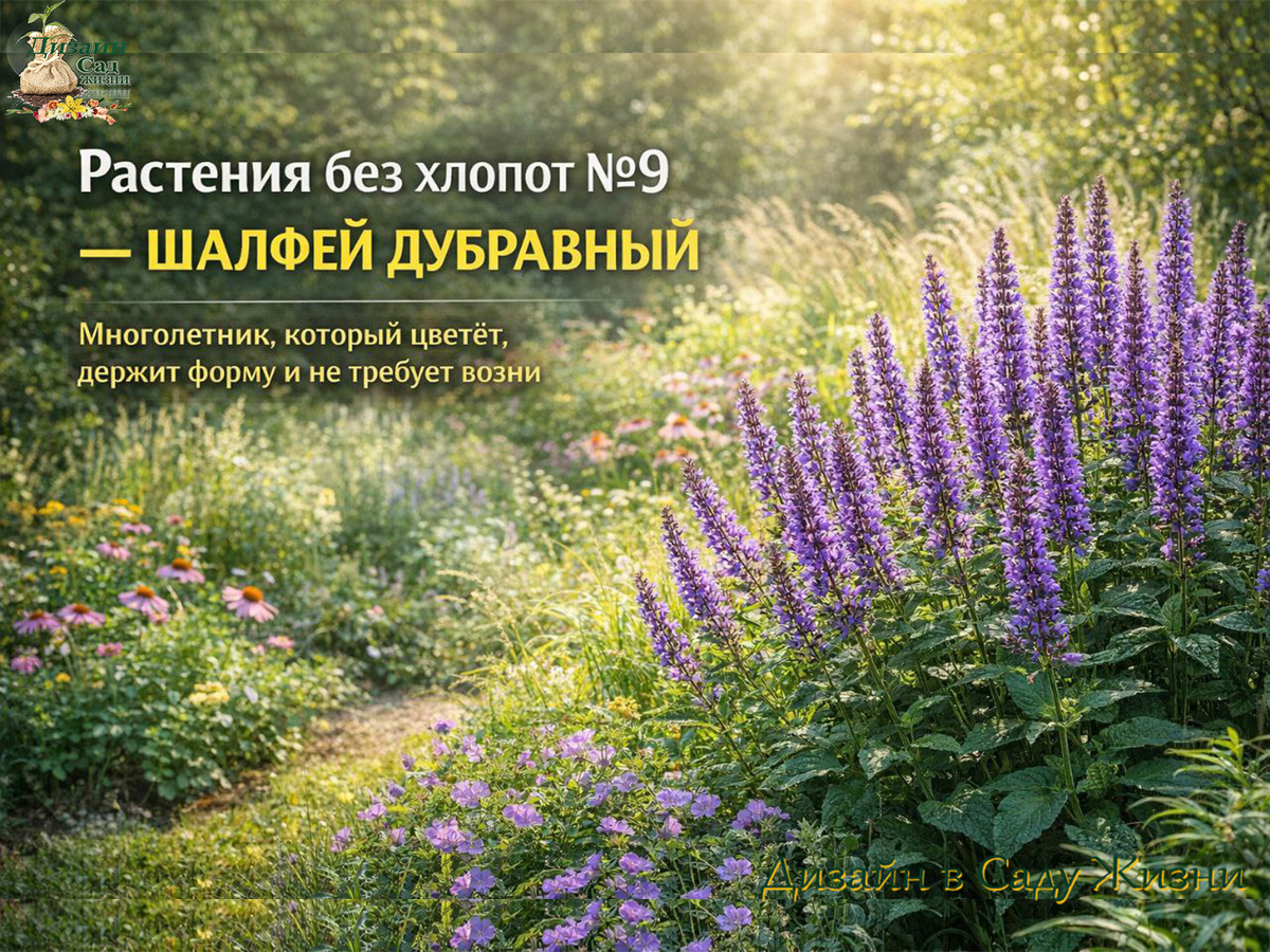 Растения без хлопот №9 — ШАЛФЕЙ ДУБРАВНЫЙ