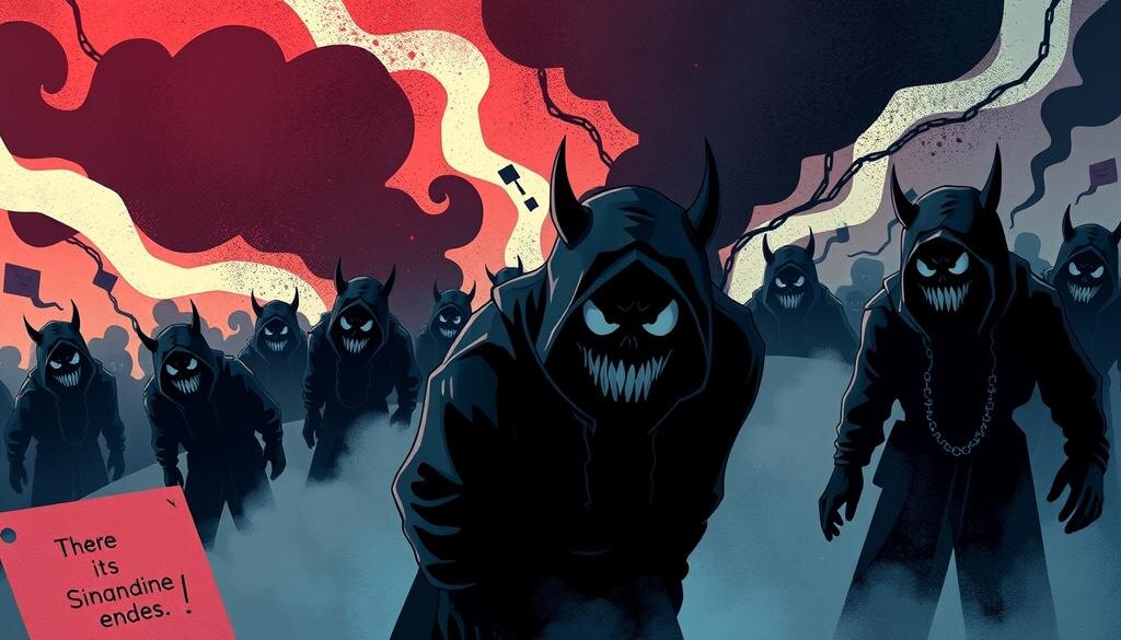    Изображение, отображающее концепцию интернет-троллинга и злорадства.