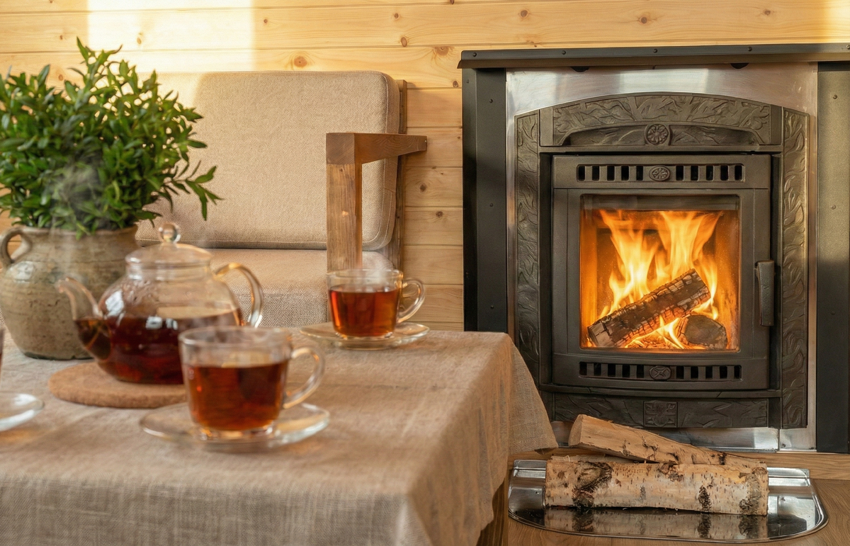 Зимнее банное пространство приглашает окунуться в жар