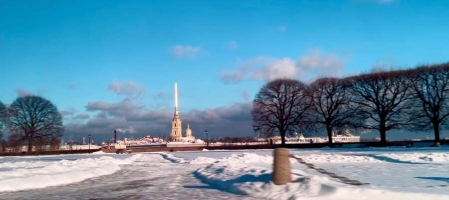 Заснеженный Петербург. Вид на Петропавловскую крепость. Фото автора канала