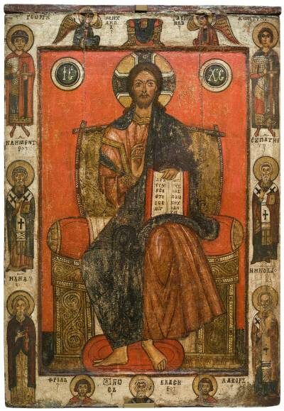 Икона Спас на престоле 13 век