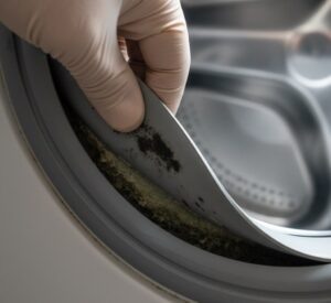    Скопление влаги и остатков порошка в складках манжеты — идеальная среда для размножения бактерий и появления запаха.