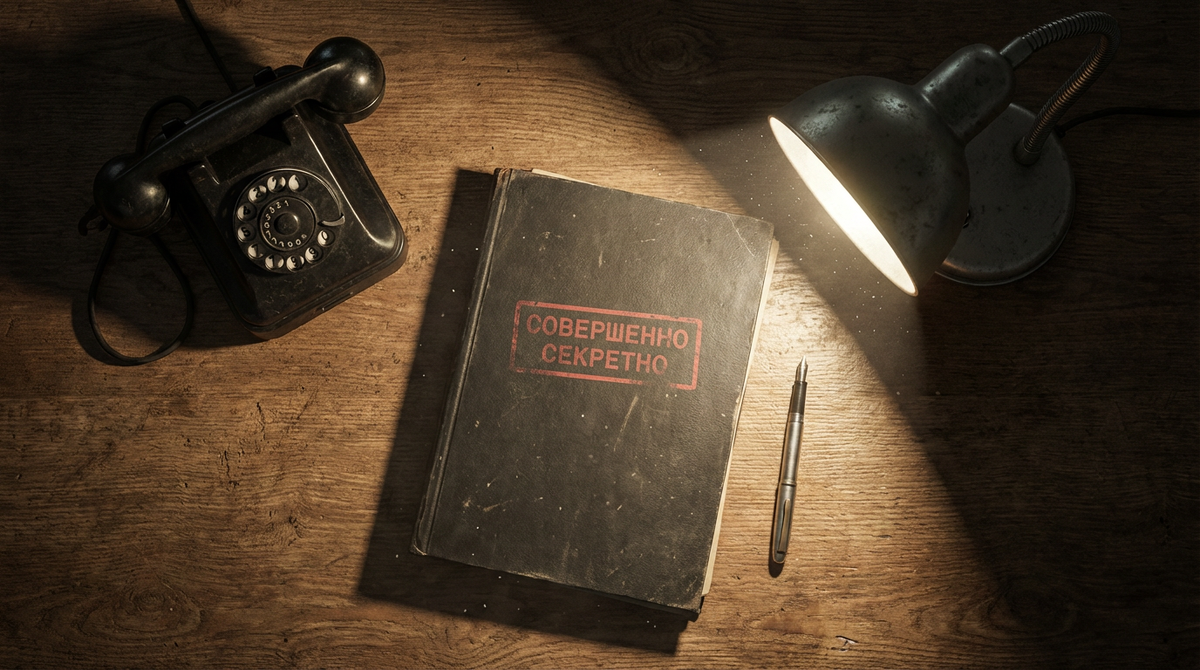 Крупный план рабочего стола следователя НКВД