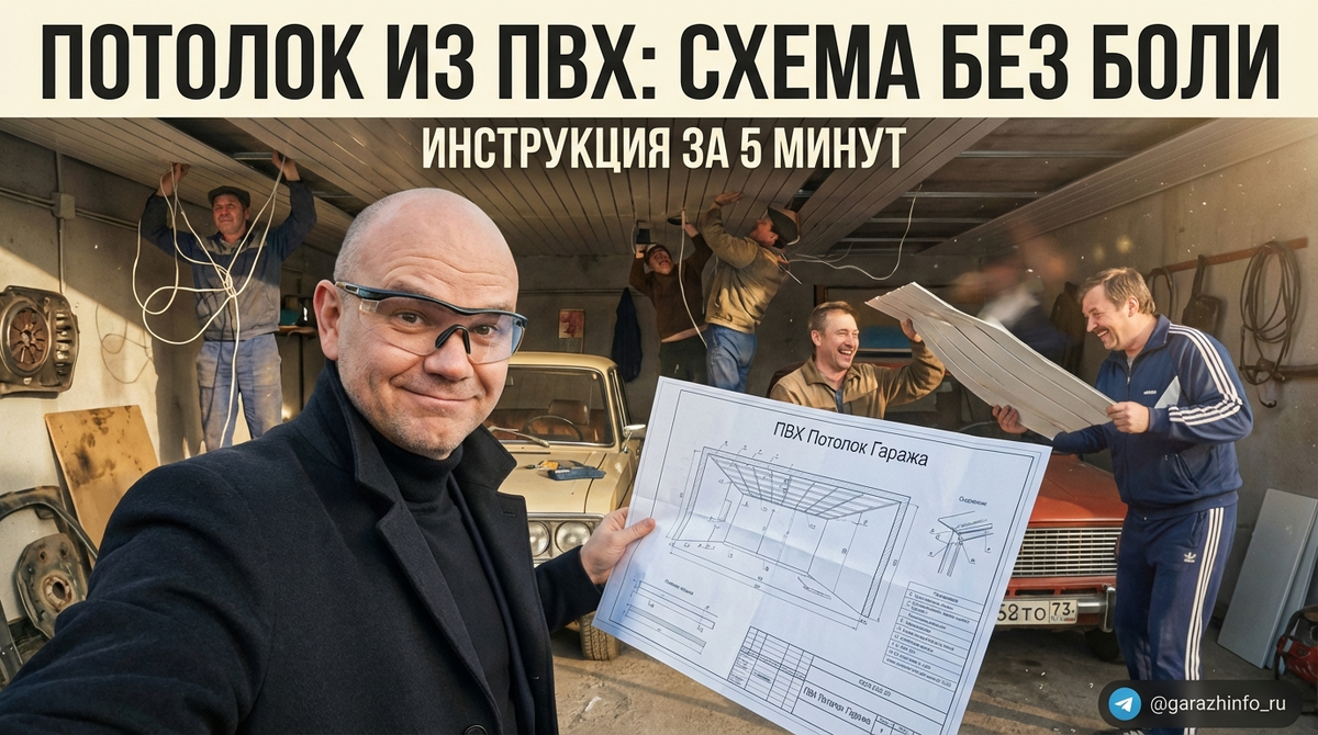    Пошаговая инструкция по монтажу ПВХ панелей на потолок гаража. Zero8