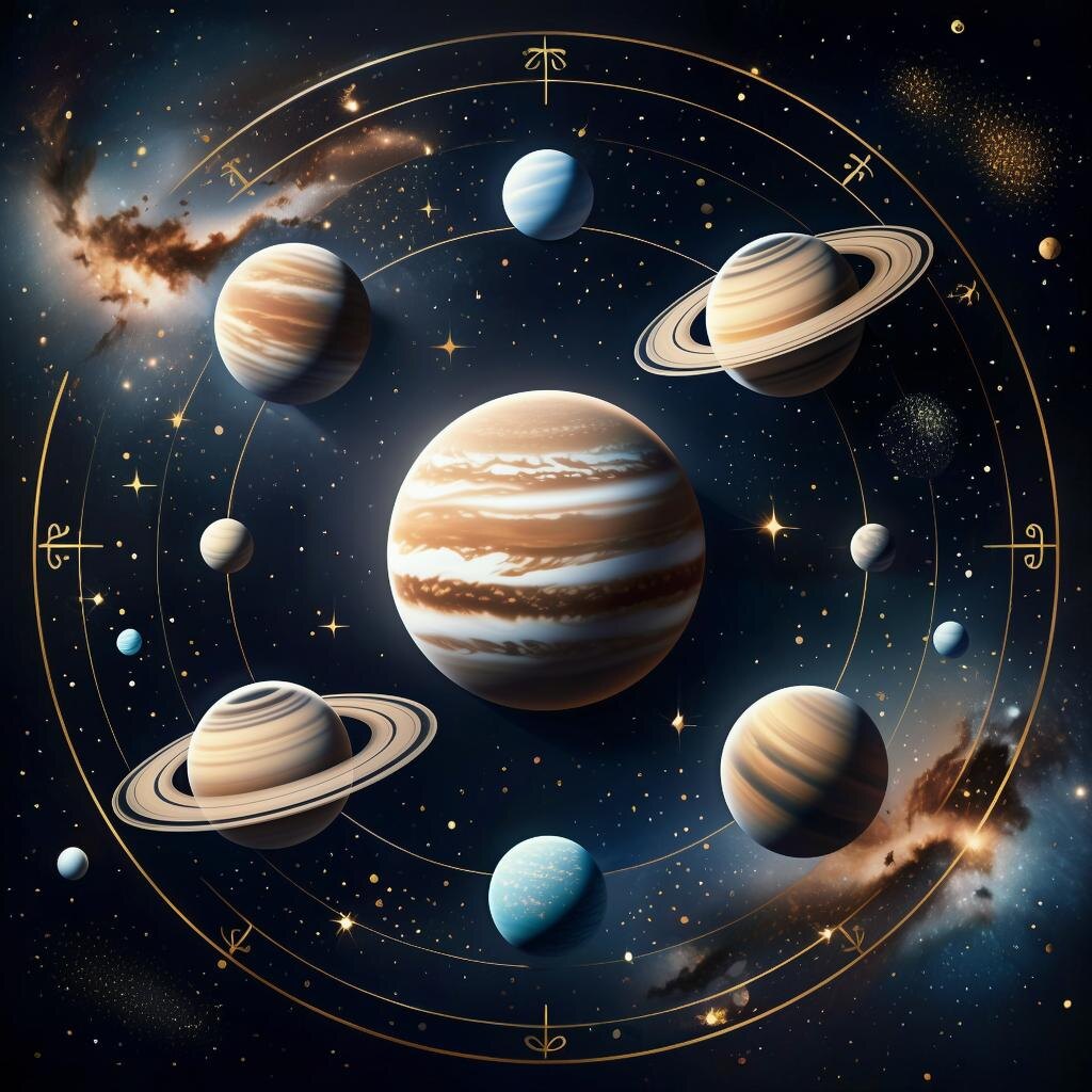 Планеты. Иллюстрация сгенерирована нейросетью