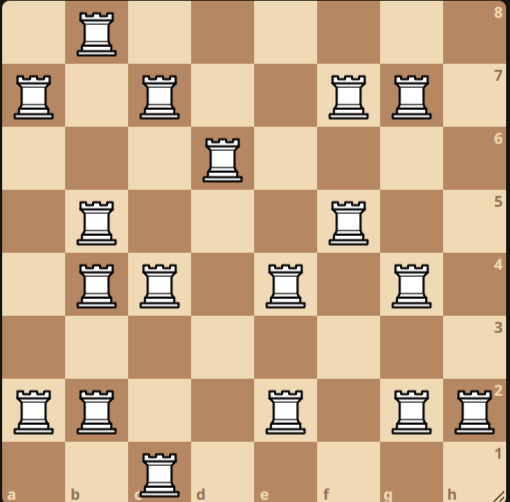 Ладьи на доске- всегда найдется ладья которая бьет не более двух