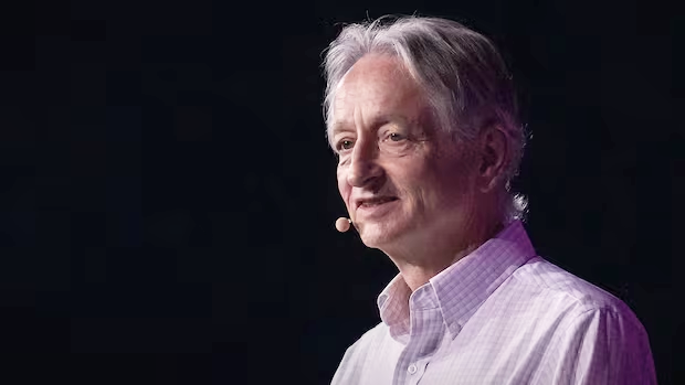 Джеффри Хинтон.  британский и канадский учёный, внёсший заметный вклад в глубокое обучение. Его часто называют «крестным отцом искусственного интеллекта».