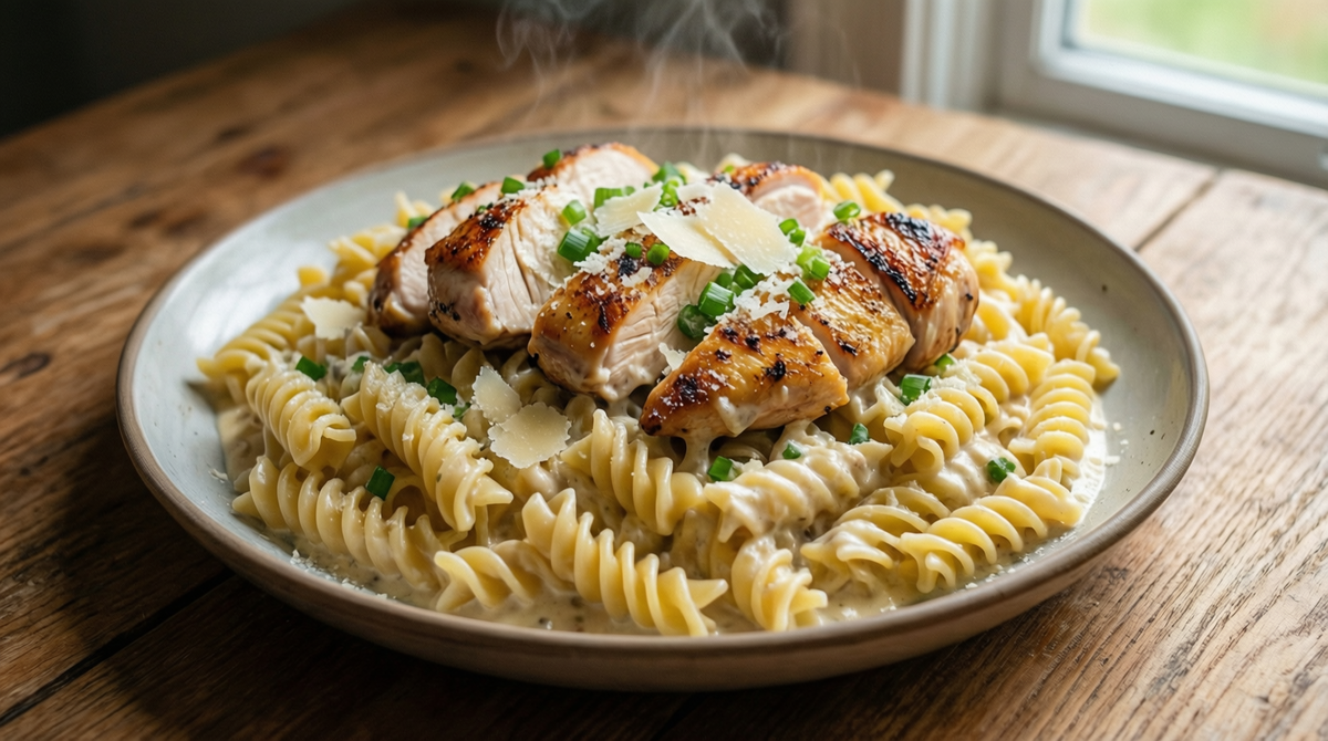 Фетучини с курицей