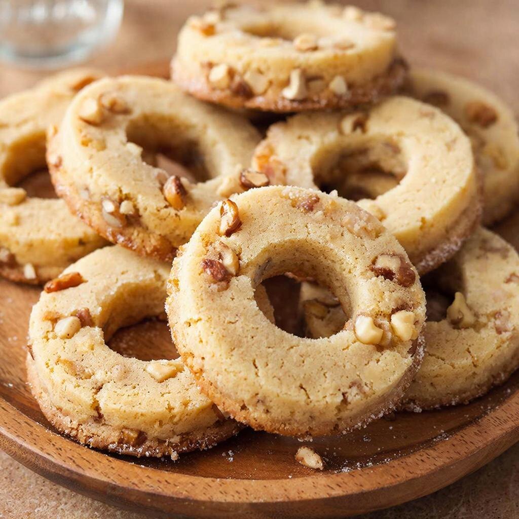 Песочные кольца с орехами: Нежное лакомство с хрустящей ноткой 