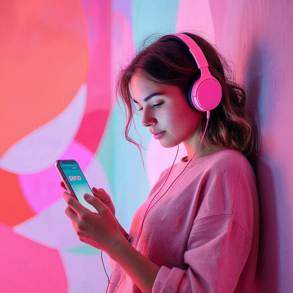 ГигаЧат  девушка, слушающет suno