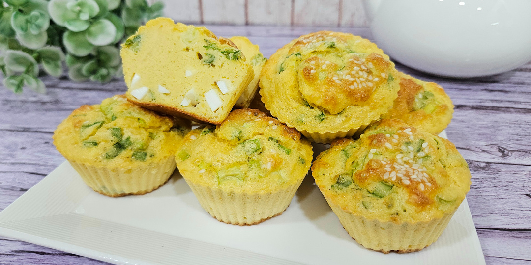 ПП КЕКСЫ на кефире с яйцом и зелёным луком