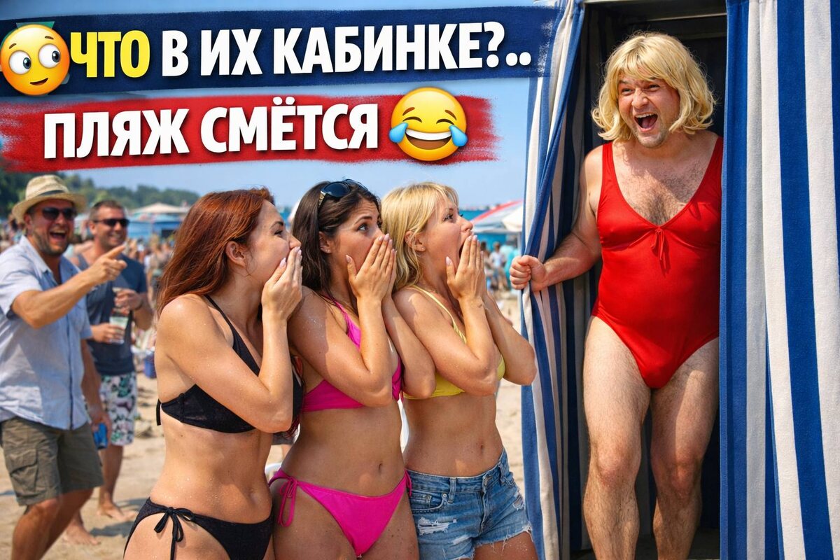Девушки встали в очередь — из кабинки вышел ОН 😳😂 Пляж ржал