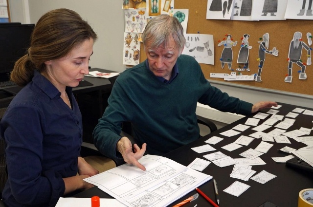    Авторы мультфильма «Валенки Бажова» художник Надежда Добрынина и режиссёр Сергей Айнутдинов. Фото: Пресс-служба Инновационного культурного центра Свердловской области