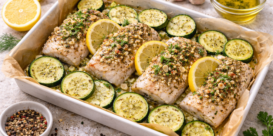 Простой ужин для диабетика: рыба с кабачком и лимоном без скачков сахара