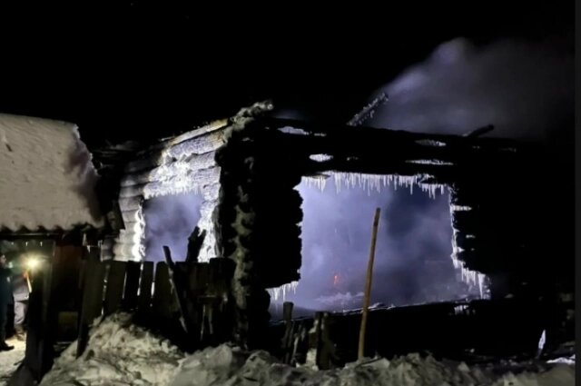    Сгоревший дом в Удмуртии Фото: ГУ МЧС по Удмуртской республике