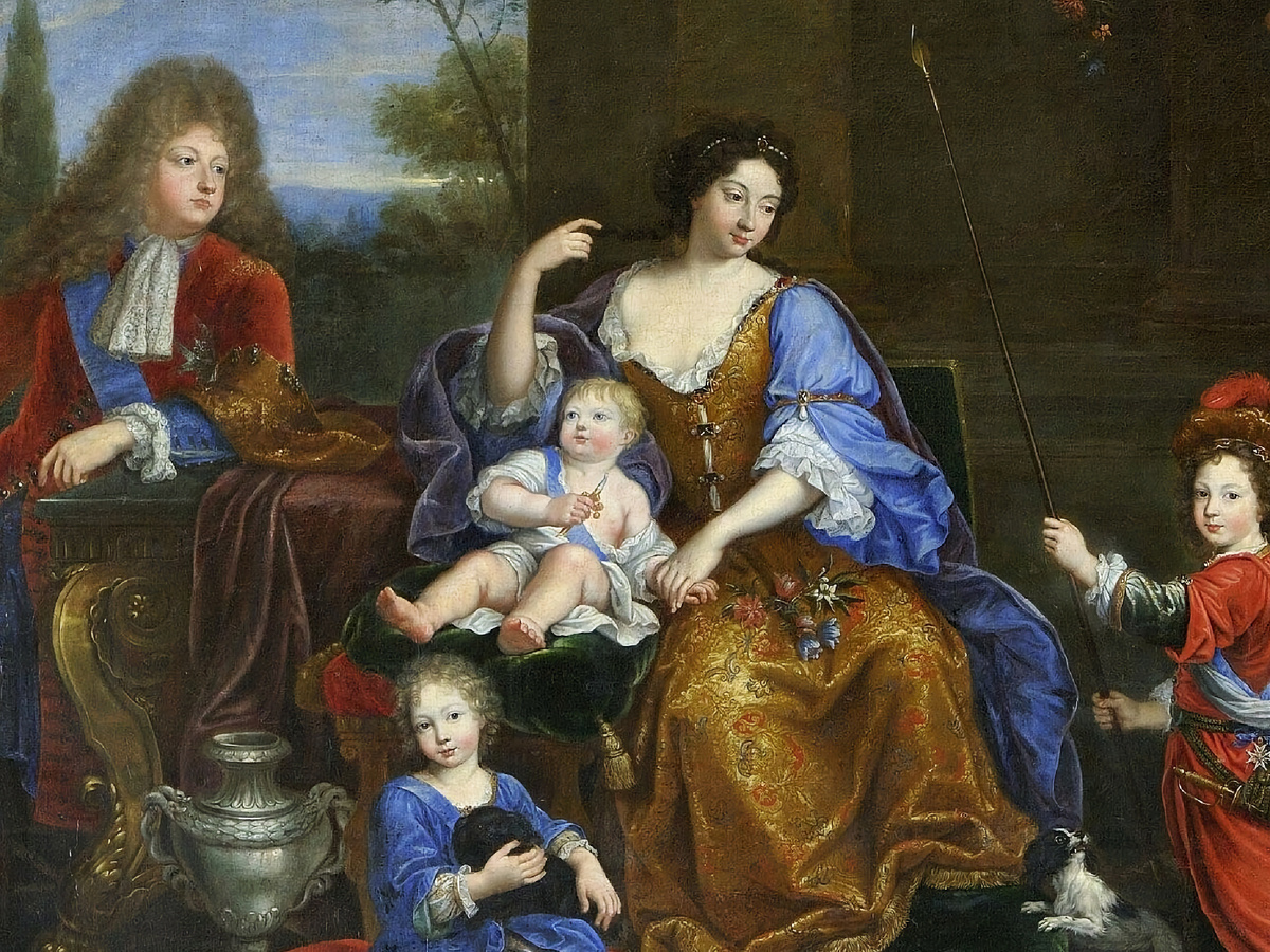 «Семья Великого дофина», Жереми Делютель по Пьеру Миньяру I, 1692 год.