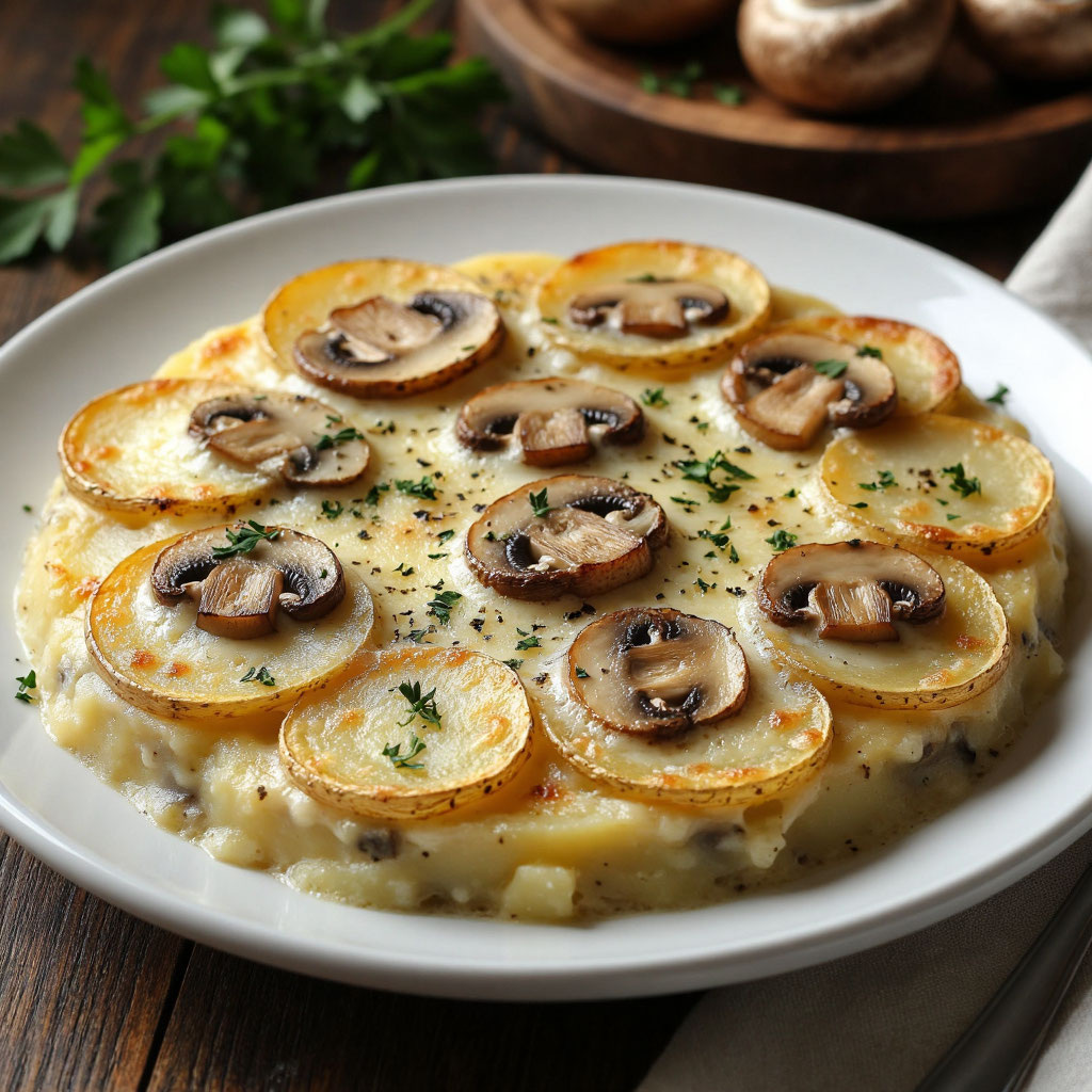 Картошка с грибами и брынзой в духовке: простое и сытное блюдо 🥔🍄