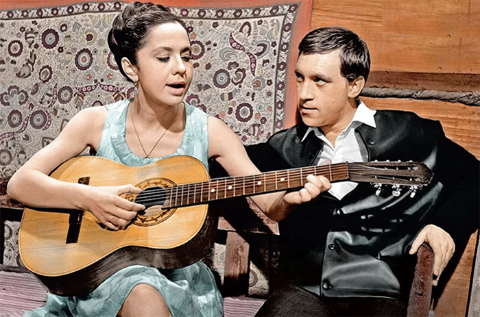 Лионелла Пырьева и Владимир Высоцкий в фильме «Хозяин тайги».
1968 г.