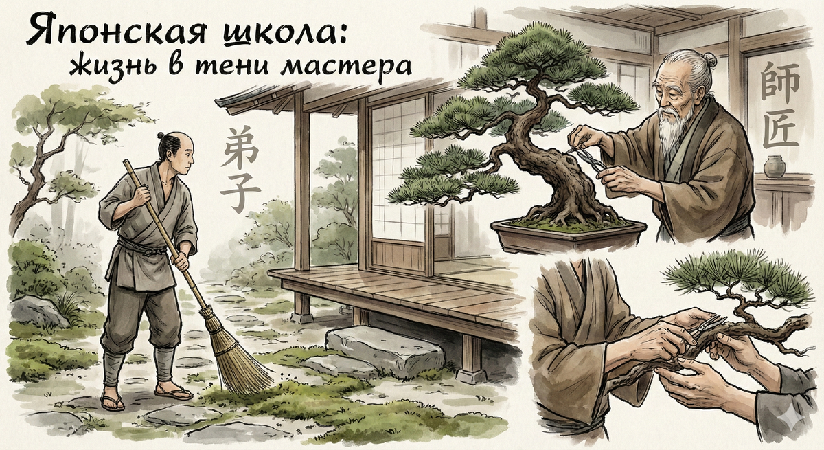 Японская школа бонсай: жизнь в тени мастера