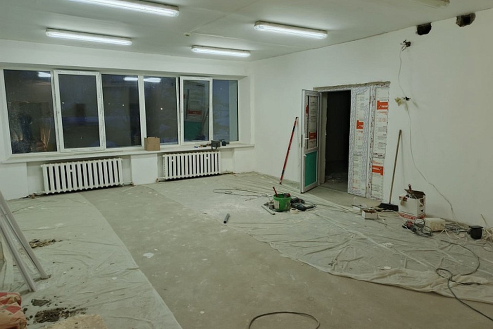    В Зуевке продолжается капитальный ремонт детского сада «Родничок. Фото: Пресс-центр Правительства Кировской области.