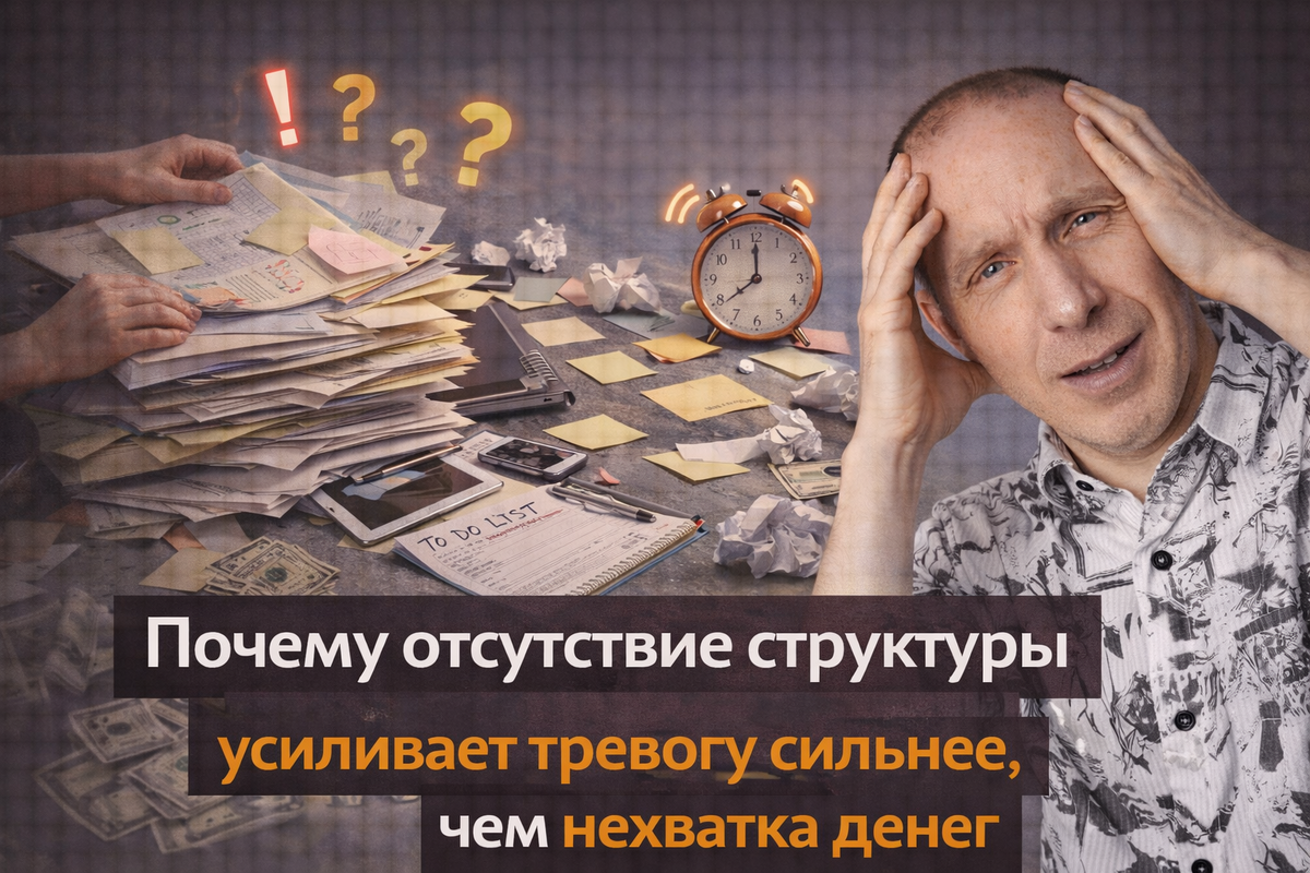 Почему отсутствие структуры усиливает тревогу сильнее, чем нехватка денег