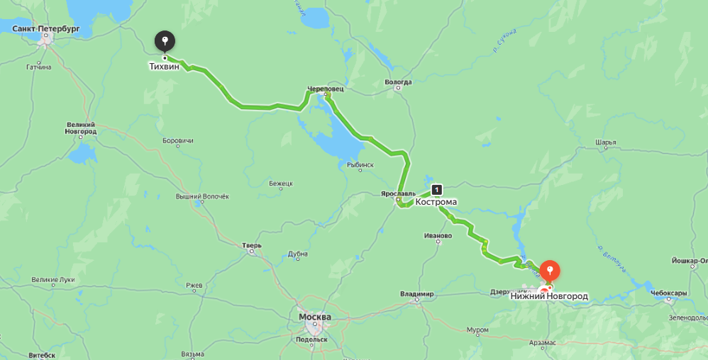 Карта нашего маршрута.