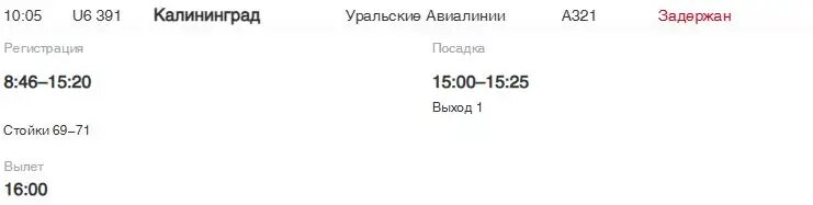    Фото: скрин онлайн-табло Пулково