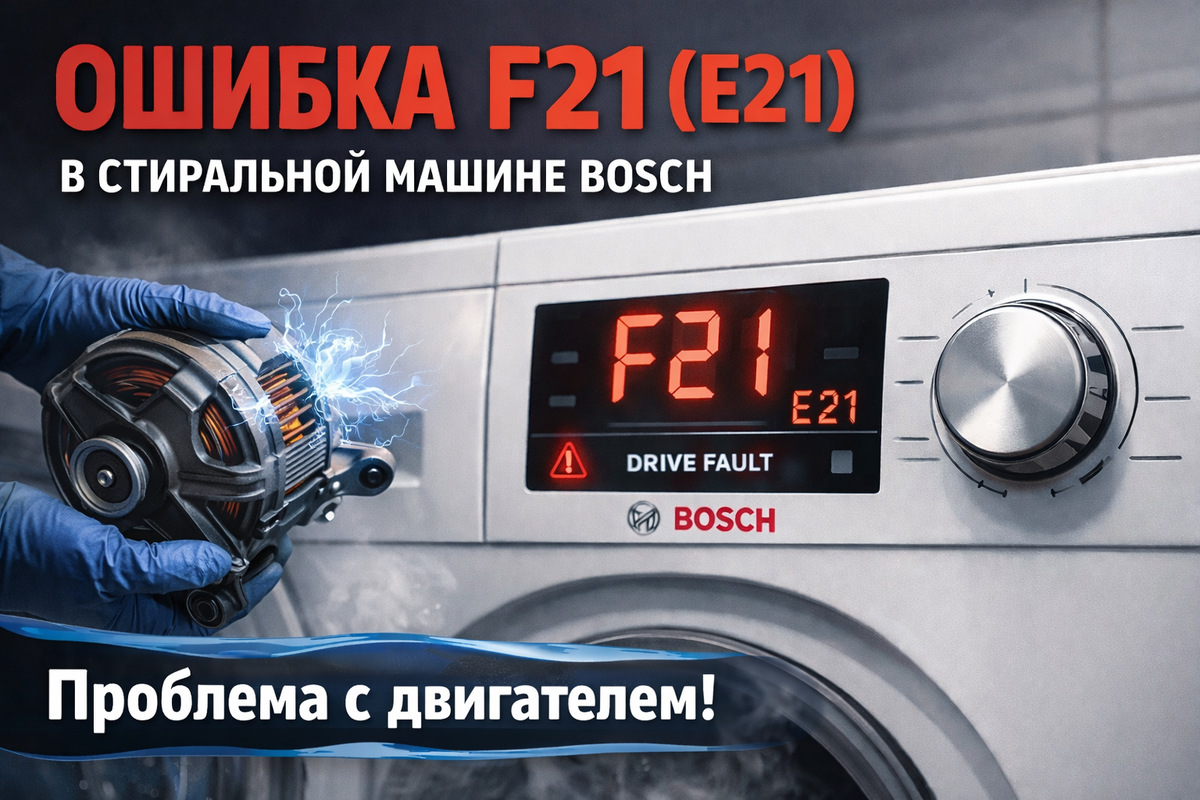 Ошибка F21 (E21) в стиральной машине Bosch